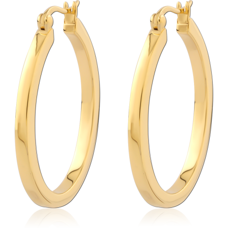 STERLING SILVER 925 GOLD PLATED HOOP EARRINGS