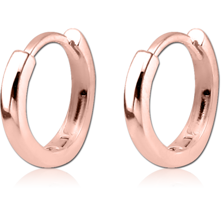 ROSE GOLD PLATED STERLING SILVER 925 HOOP EARRINGS