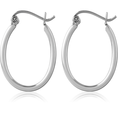 316L SURGICAL STEEL HOOP EARRINGS ROUND WIRE CLASSIC POLISHED FINISH
