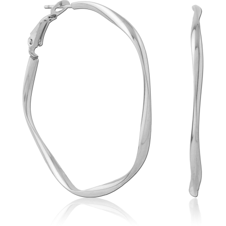 316L SURGICAL STEEL HOOP EARRINGS DOUBLE ROW HINGED HUGGIE POLISHED