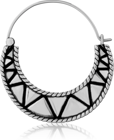 SURGICAL STEEL HOOP EARRING FOR TUNNEL