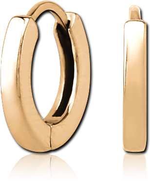GOLD PVD 18K COATED SURGICAL STEEL HINGED HUGGIE EARRINGS PAIR