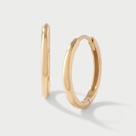GOLD PVD 18K COATED SURGICAL STEEL HUGGIES PAIR