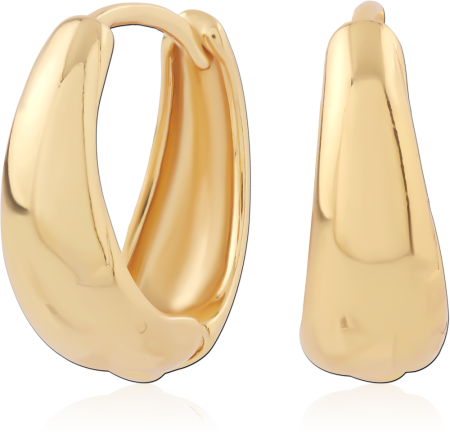 316L GOLD PVD 18K COATED SURGICAL STEEL HUGGIES THICK TAPERED DOME DESIGN