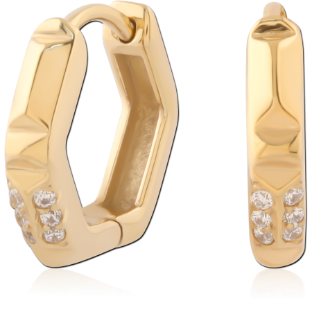 316L GOLD PVD 18K COATED SURGICAL STEEL HUGGIES PAIR