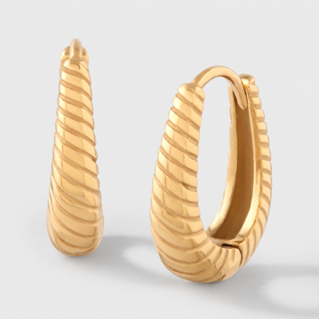 316L GOLD PVD 18K COATED SURGICAL STEEL HUGGIE EARRINGS