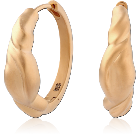 GOLD PLATED 18K STERLING SILVER 925 HUGGIES TWISTED HOOP PAIR