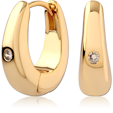 STERLING SILVER 925 GOLD PLATED 18K HUGGIES PAIR SPECIAL NEW DESIGN