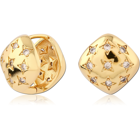 GOLD PLATED 18K STERLING SILVER 925 HUGGIES PAIR