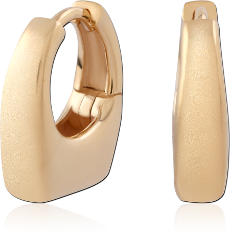 GOLD PLATED 18K STERLING SILVER 925 HUGGIES MATTE TAPERED RECTANGLE