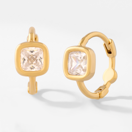 ROSE GOLD PLATED STERLING SILVER 925 HUGGIE HOOP EARRINGS