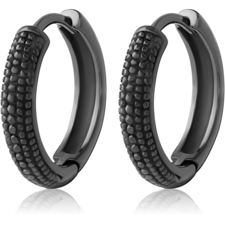 HEMETITE PVD COATED SURGICAL STEEL HUGGIES PAIR