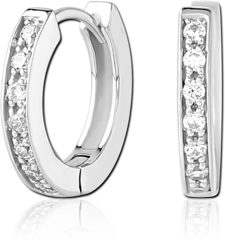 STERLING SILVER 925 HUGGIES ROW OF GEMS