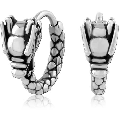 316L SURGICAL STEEL HUGGIE EARRINGS CLAW MOTIF SCALES