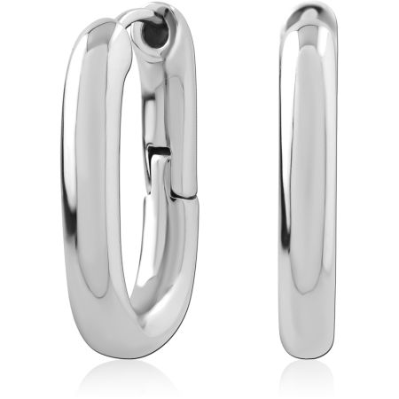 316L SURGICAL STEEL HUGGIES CLASSIC ROUNDED HOOP SMOOTH POLISHED FINISH