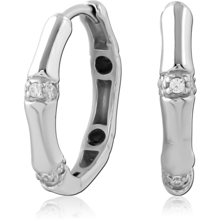 SURGICAL STEEL JEWELED HUGGIES PAIR