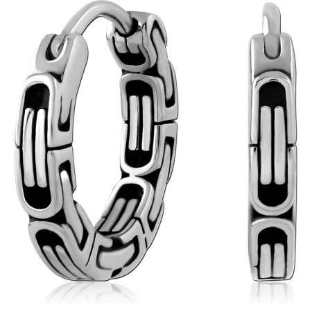 316L SURGICAL STEEL HUGGIES CHAIN LINK PATTERN WITH BLACK DETAILING