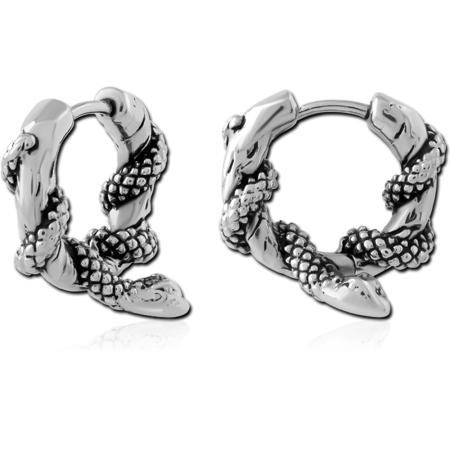 316L SURGICAL STEEL HUGGIES PAIR TEXTURED COILED WRAP HOOP DESIGN