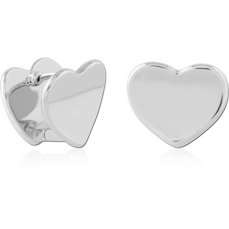 316L SURGICAL STEEL HUGGIE EARRINGS HEART SHAPED FRONT SMOOTH FINISH