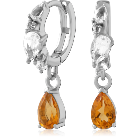 STERLING SILVER 925 JEWELED HUGGIES PAIR