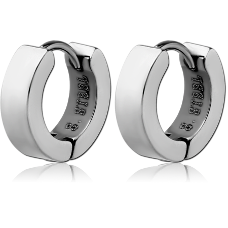 316L STAINLESS STEEL HINGED HUGGIES PAIR POLISHED FINISH SLIM