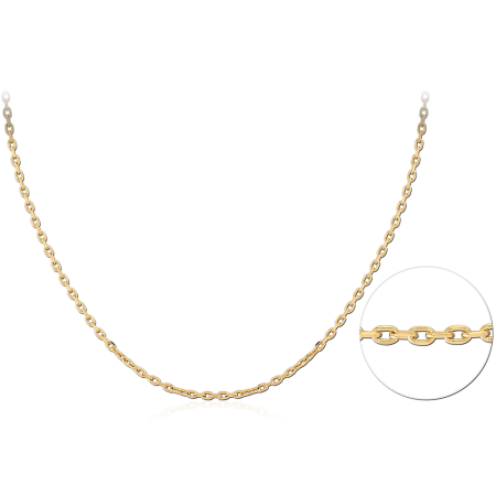 GOLD PVD COATED 316L STAINLESS STEEL NECKLACE CABLE LINK CHAIN DESIGN