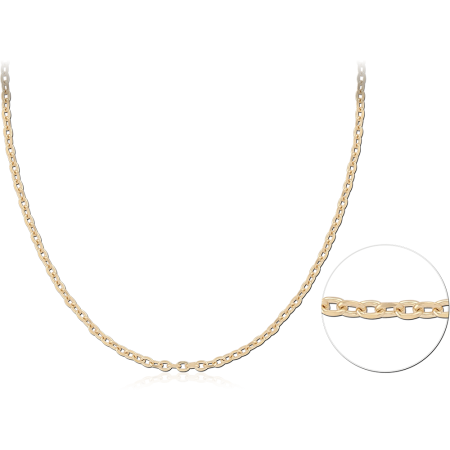 GOLD PVD COATED STAINLESS STEEL NECKLACE FINE OVAL CABLE LINK CHAIN
