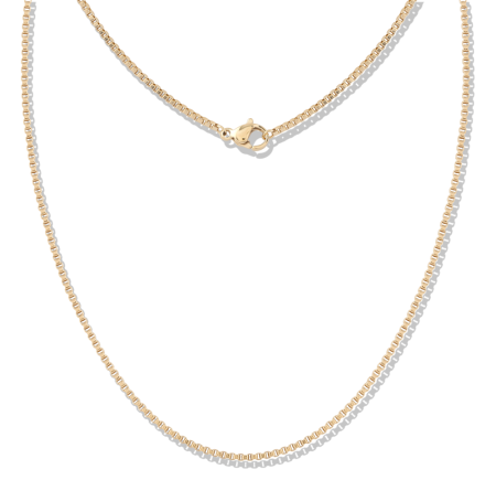 GOLD PVD 18K COATED STAINLESS STEEL NECKLACE CHAIN ROLO LINK