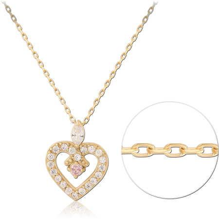 GOLD PVD 18K COATED SURGICAL STEEL NECKLACE WITH PENDANT