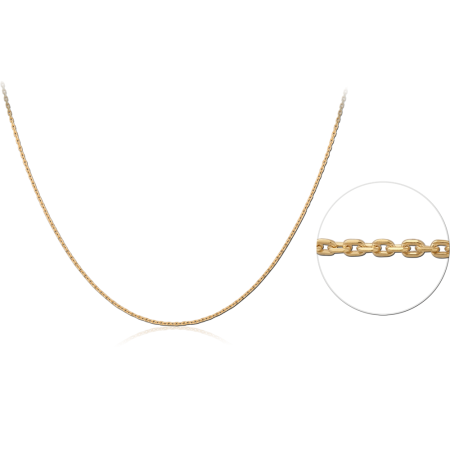 GOLD PLATED 18K STERLING SILVER 925 NECKLACE CABLE LINK CHAIN
