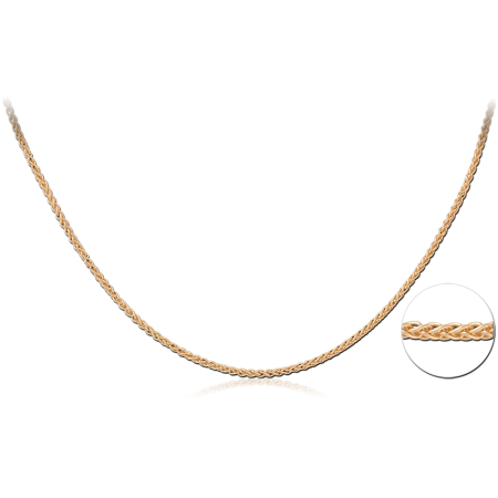 GOLD PLATED 18K STERLING SILVER 925 NECKLACE BRAIDED LINK CHAIN