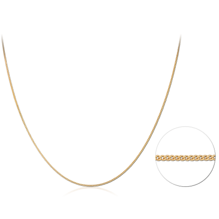 GOLD PLATED 18K STERLING SILVER 925 NECKLACE FINE CURB LINK CHAIN