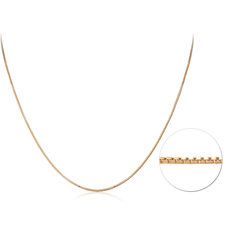 GOLD PLATED 18K STERLING SILVER 925 NECKLACE BOX CHAIN SQUARE LINK