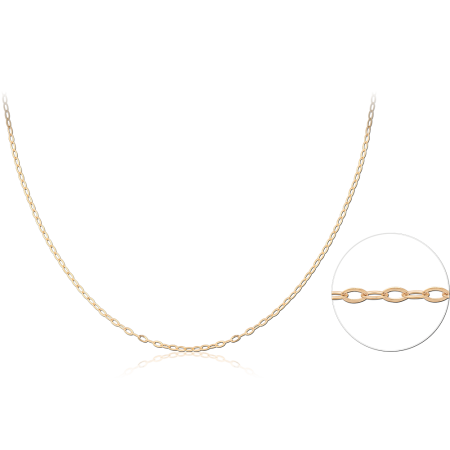 GOLD PLATED 18K STERLING SILVER 925 NECKLACE CABLE CHAIN OVAL LINK