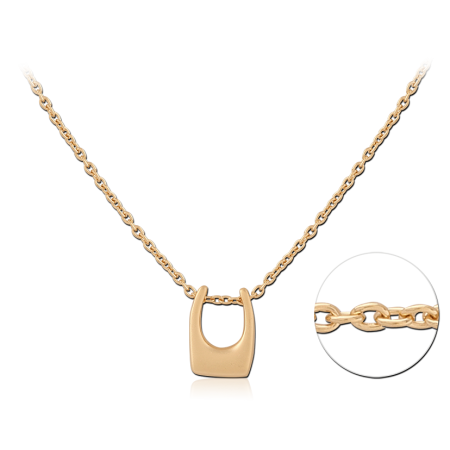 GOLD PLATED 18K STERLING SILVER 925 NECKLACE MINIMAL HORSESHOE U PENDANT
