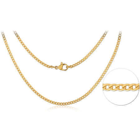 GOLD PVD COATED STAINLESS STEEL FLAT CURB CHAIN