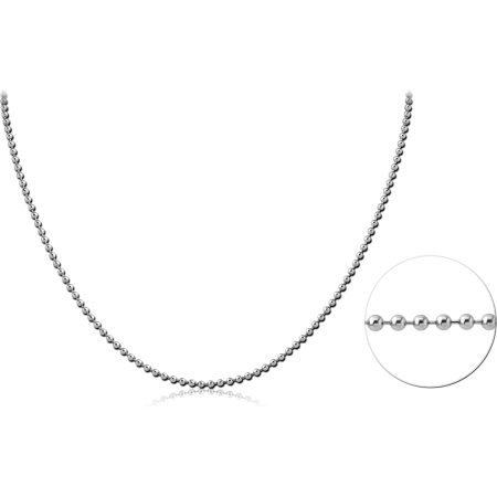 STAINLESS STEEL BALL CHAIN NECKLACE ROUND BEADS HIGH POLISH FINISH