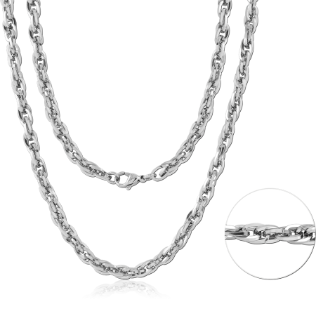 STAINLESS STEEL NECKLACE WHEAT CHAIN