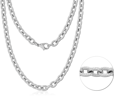 316L STAINLESS STEEL NECKLACE ROLO CHAIN WITH LOBSTER CLASP ROUND LINKS