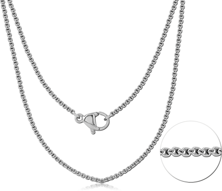 316L STAINLESS STEEL NECKLACE FINE CABLE CHAIN