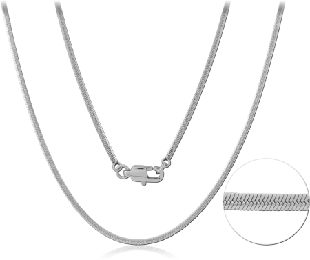 316L STAINLESS STEEL NECKLACE FLAT HERRINGBONE CHAIN
