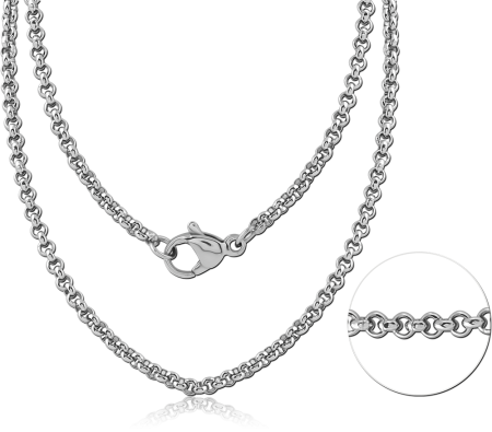 316L STAINLESS STEEL NECKLACE ROLO CHAIN