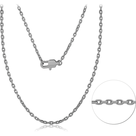 STAINLESS STEEL NECKLACE OVAL CABLE CHAIN