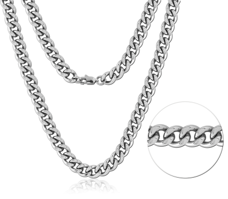 STAINLESS STEEL NECKLACE WIDE CURB CHAIN