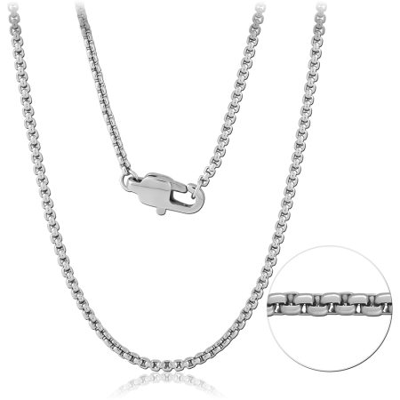 316L STAINLESS STEEL NECKLACE ROLO CHAIN POLISHED FINISH