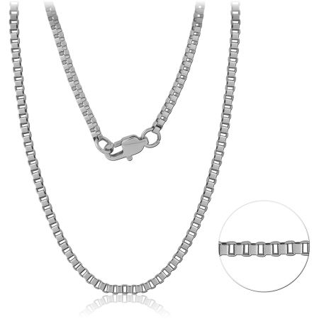 316L STAINLESS STEEL NECKLACE BOX CHAIN POLISHED FINISH