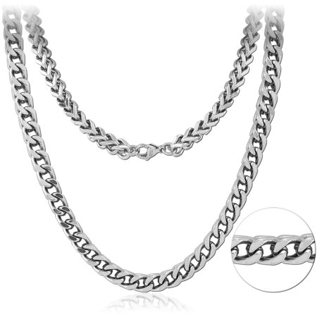 316L STAINLESS STEEL NECKLACE FIGARO CHAIN POLISHED FINISH