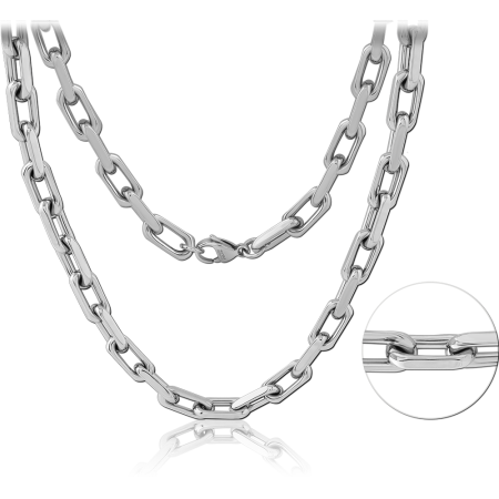 STAINLESS STEEL NECKLACE CHAIN PAPERCLIP LINK