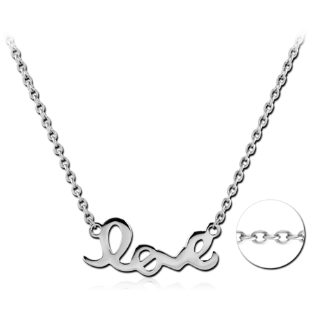 SURGICAL STEEL NECKLACE JEWELED PENDENT