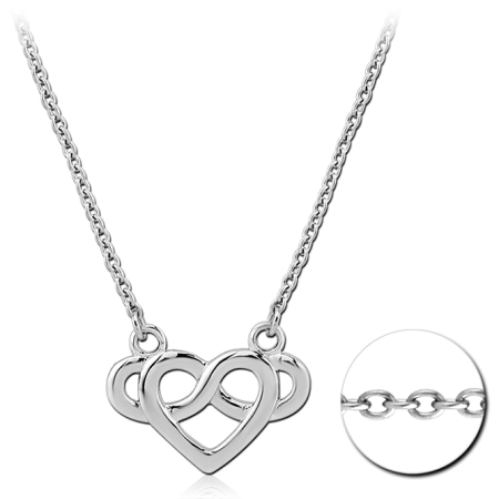 SURGICAL STEEL NECKLACE WITH PENDANT - INFINITY HEART